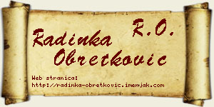 Radinka Obretković vizit kartica